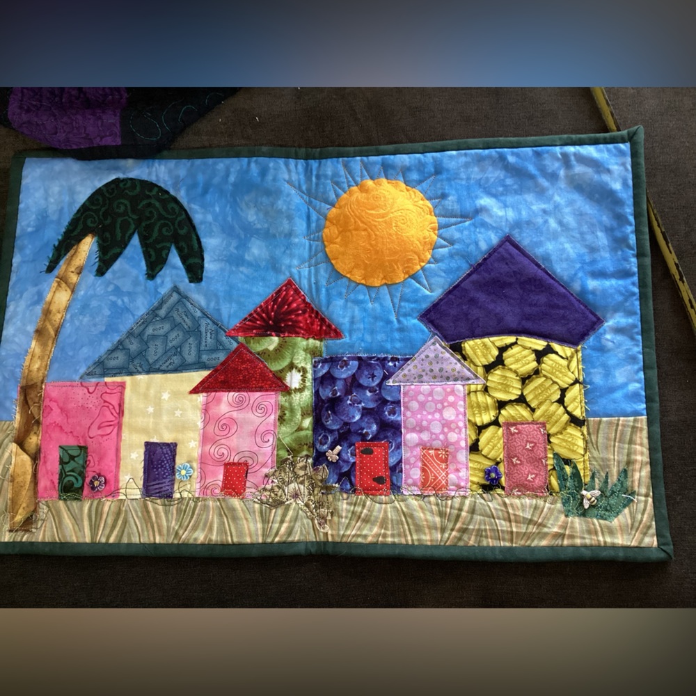 Boutique: Fun quilted art piece tropical theme